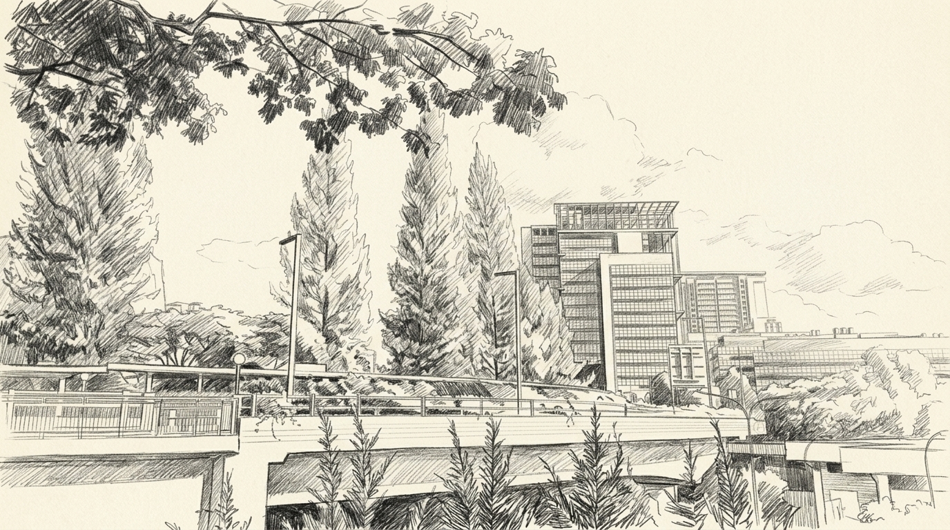 NUS Kent Ridge campus, a short bus ride from student housing in Clementi and Dover