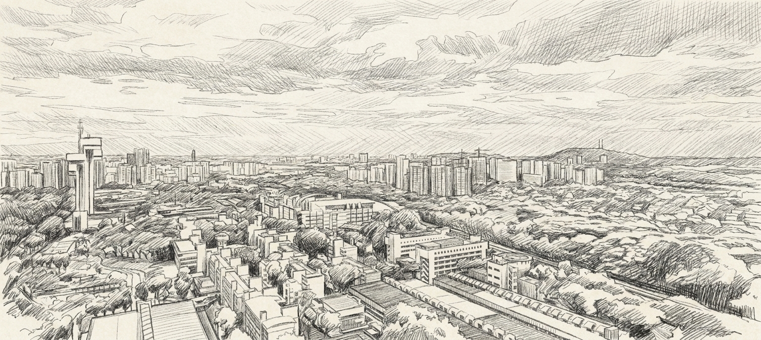 Singapore rooftops seen from above, illustrating polytechnic vs university housing needs